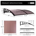 thumbnail image 2 of VIVOHOME Polycarbonate Window Door Awning Brown with Black Bracket 40 Inch x 80 Inch, 2 of 6