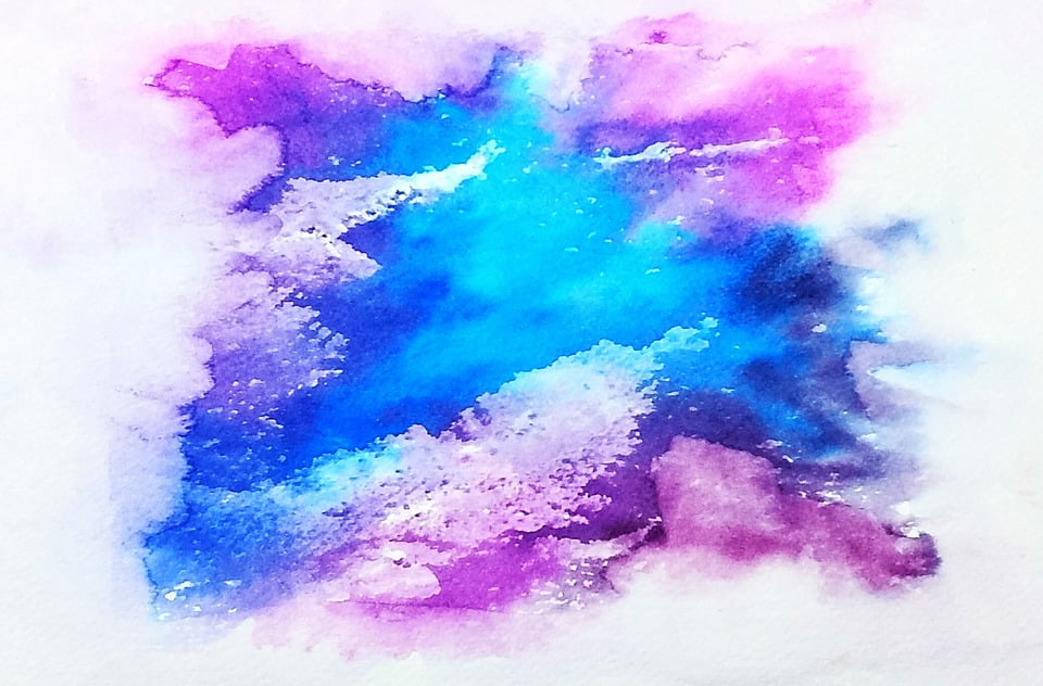 LAMINATED POSTER Blue Galaxy  Texture Purple Watercolor 