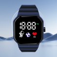 thumbnail image 4 of Waroomhouse Silicone Strap Watch Soft Durable Watch Student Led Watch Square Dial High Accuracy Button Type Adjustable Wrist Silicone Strap Unisex Lightweight, 4 of 8