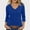 Blue, variant on Sakmal Trendy Women's Blouses Royal Blue Plus Size Tops V Neck 3/4 Sleeve Plain Tops for Women