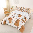 thumbnail image 2 of Erosebridal Capybara Full Size Comforter Sets For Capybara Lover,Red Cartoon Lovers Pattern Bedding Sets For Kids Girls Reversible 3 Pieces, 2 of 7