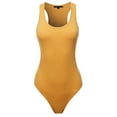 thumbnail image 2 of A2Y Women's Fashion Basic Premium Cotton Racerback Tank Body Suit Light Mustard S, 2 of 5