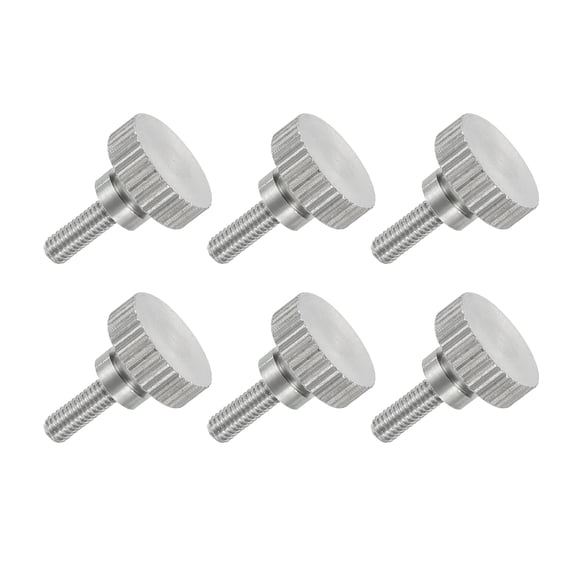 Uxcell 6 PCS M3 x 8mm Flat Knurled Head Thumb Screws,304 Stainless Steel Fully Threaded Thumbscrew Bolts Fasteners for Lighting Household Appliances Electronic Equipment