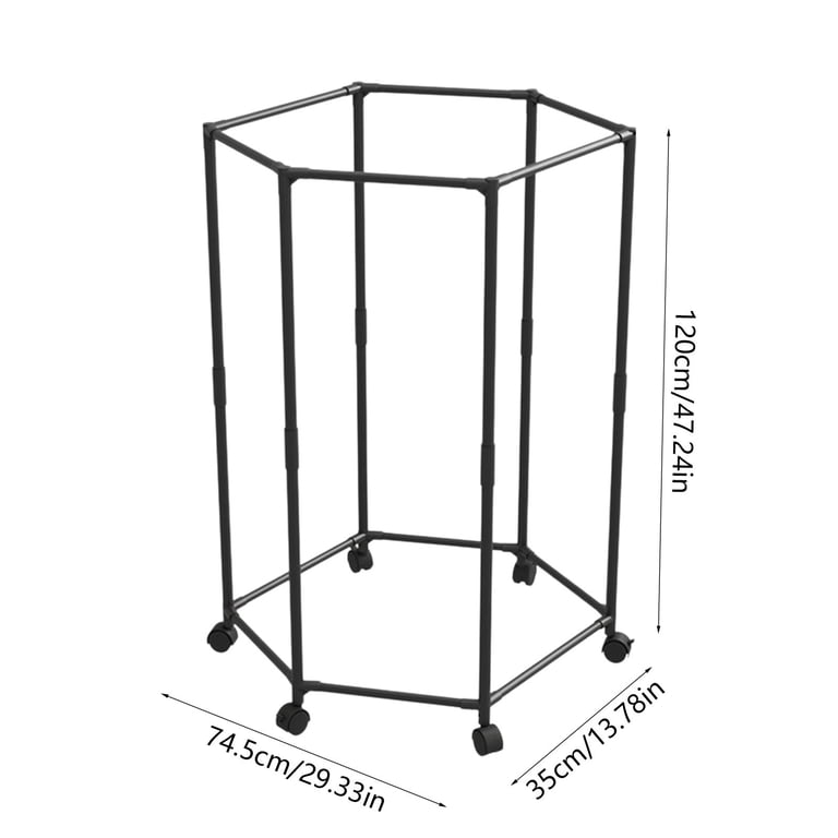 RBCKVXZ Rolling Round Garment Rack, Hexagonal Ring Floor-Standing