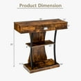 thumbnail image 2 of CZMJY Narrow Console Table T-Shaped - Behind Couch Table with Drawer, Shelves, Dual Anti-Tipping Kits, Modern Foyer Table, Sofa Side Table for Living Room, Entryway, Hallway, Entry Table (Brown), 2 of 10