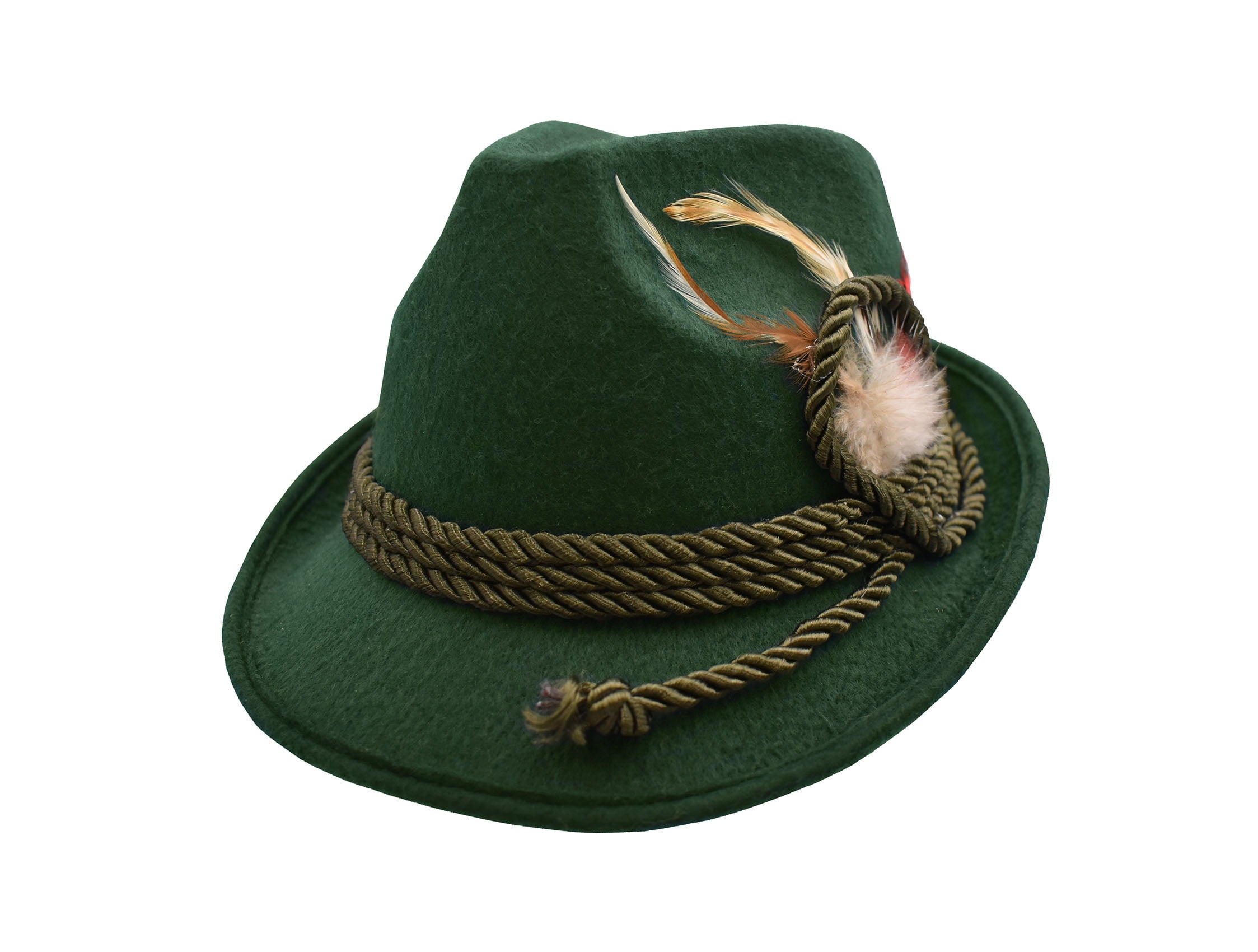 Green Wool Yodeler Alpine Fedora Hat with Pins Amazon.com: German Hat | 100% Wool Hats for Men & Women  main image 2
