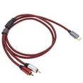 thumbnail image 4 of Ccdes Un chapado Chapado en oro TypeC Macho a 2RCA Cable de audio macho para teléfono móvil Tablet Laptop (1m Cable No se aplica, 4 of 5