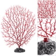 thumbnail image 2 of MasteelfCA 2pcs Fish Tank Simulation Sea Fan Corals Plastic Water Plant Decor (Medium Size), 2 of 7
