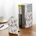 thumbnail image 5 of Susaid Orchids Flowers Print Wooden Bookends Decorative Book Ends for Shelves Heavy Books Holder Organizer Non-Slip Desk Book End for Kids Room Office School 1 Pairs, 5 of 8