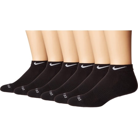 Nike Unisex 6 Pair Pack Low-Cut Performance Black Socks L 8-12 SX7042-010