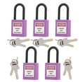 thumbnail image 3 of Padlocks Set, 5 Set 1.5in Security Lockout Nylon Insulation Engineering Loto  Electric Lockout Tagout Station Both Sides Lable With 10 Keys For Factories, 3 of 8