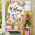 thumbnail image 3 of SM-XLHN Spring Summer Easter Tulip Welcome House Flag Double Sided Bee Colorful Floral Burlap Yard House Seasonal Farmhouse Outside Outdoor Decoration 28 x 40 Inch（large）, 3 of 6