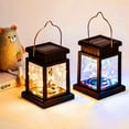 thumbnail image 6 of HAOAN Outdoor Solar Lights Hanging Lantern, Dusk to Dawn Solar Garden Lights for Patio Landscape Courtyard, Warm White, 2 Pack, Blue, 6 of 6