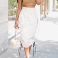 thumbnail image 2 of Fesfesfes Summer Skirts for Women Work Clothes Tight Waist Tie Pleating Skirt with Pocket, 2 of 7
