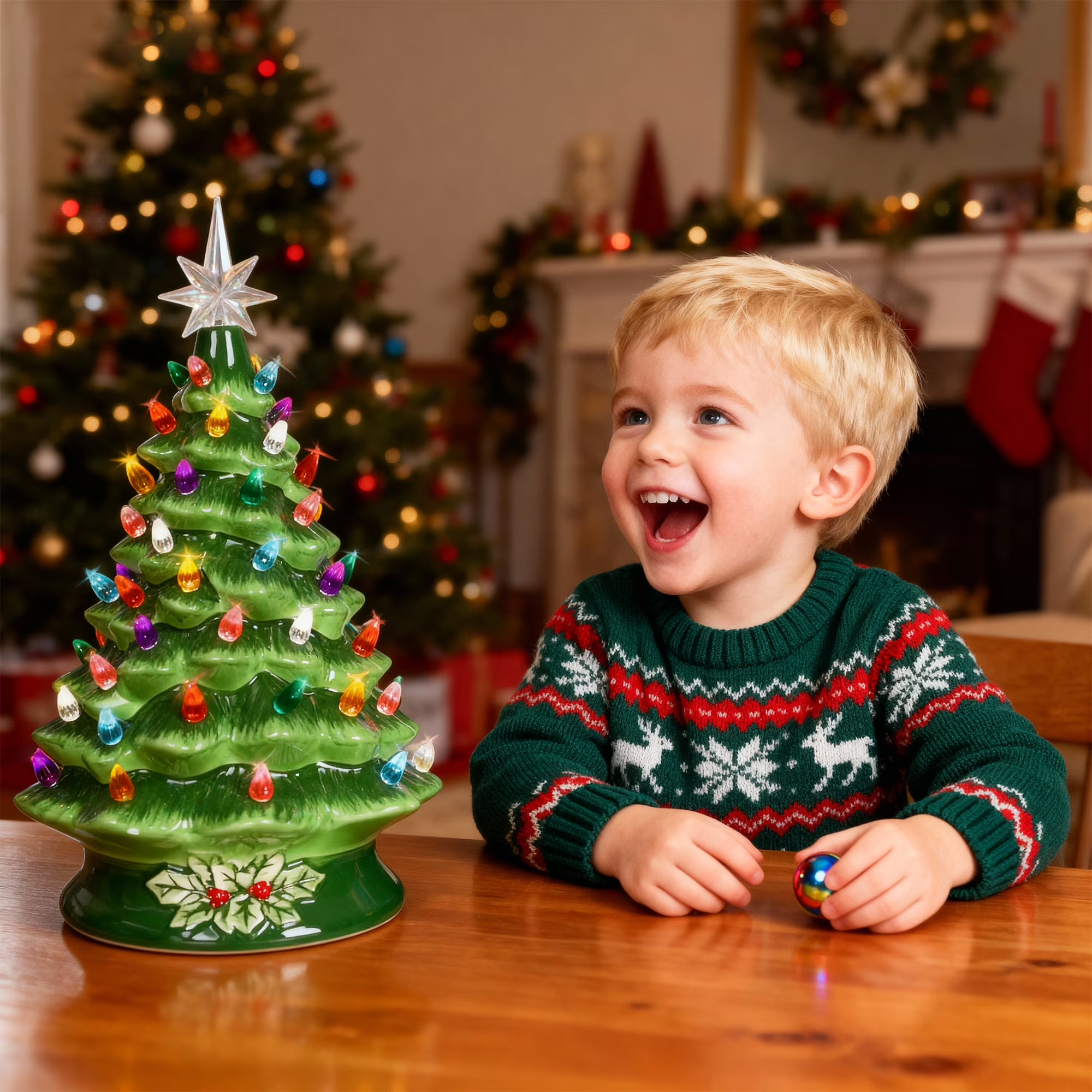 Sugift 15-Inch Pre-Lit Ceramic Tabletop Christmas Tree photo 8