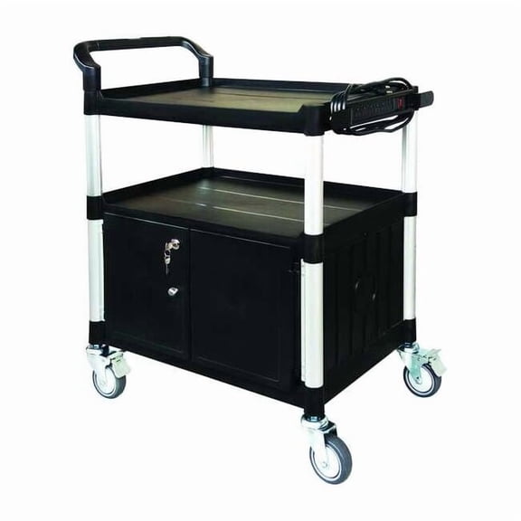Manufacturer Varies Cart with Cabinet,37-3/16 in. H,Black 45NP02