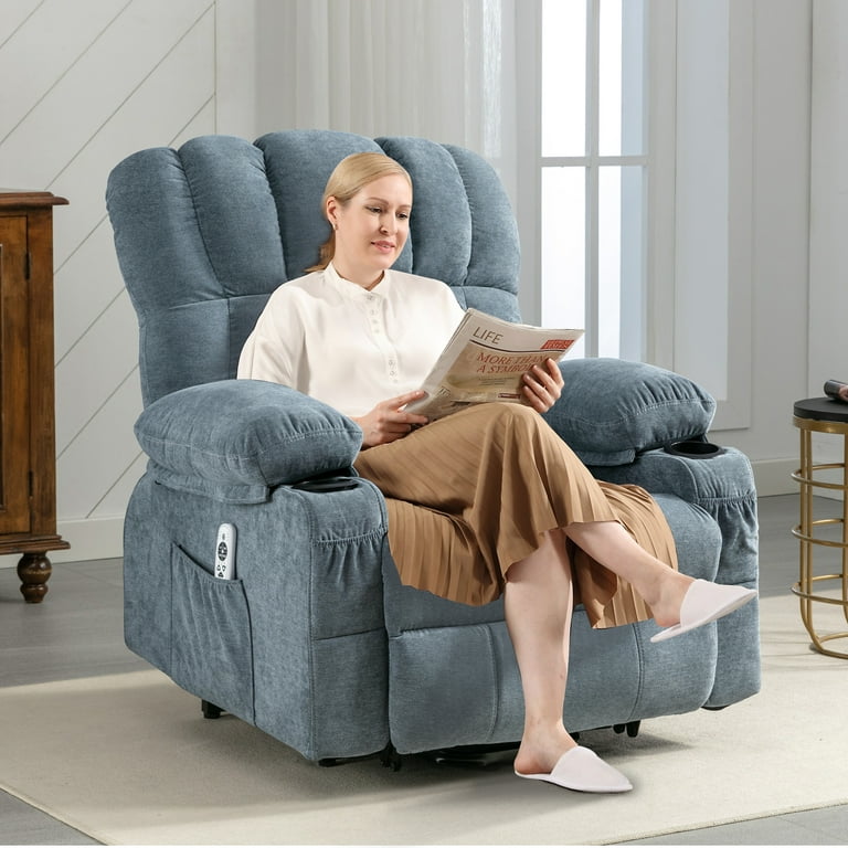 Blue 2024 oversized recliner
