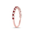 thumbnail image 3 of FB Jewels 10kt Rose Gold Womens Round Ruby Diamond Stackable Band Ring 1/4 Cttw, 3 of 4