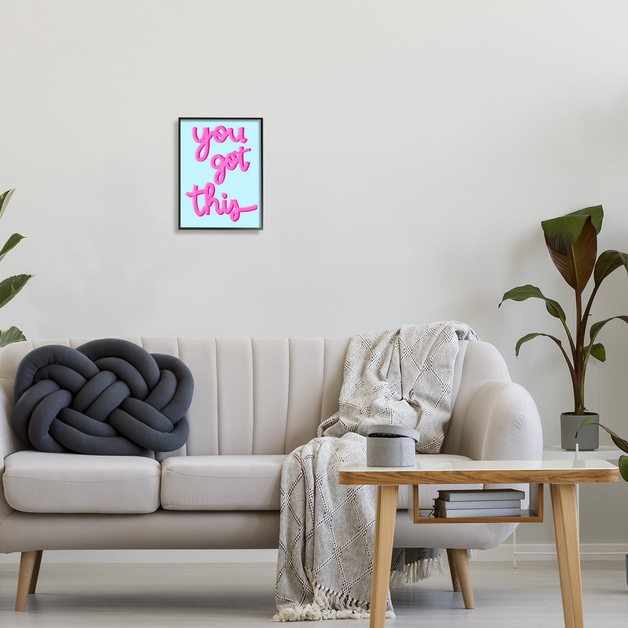 Stupell Industries You Got This Pink & Blue Phrase Inspirational Painting Black Framed Art Print Wall Art