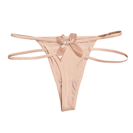 Fulorrnie Underwear for Women No Show G String Seamless High Waisted Panties Thong Banded Waist Elastic Stretchable Panty  Light Yellow  S
