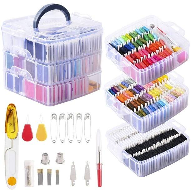 Kit de hilo dental para bordar Peirich, paquete 201 con caja organizadora de 3 niveles