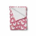 thumbnail image 2 of Birds Soft Flannel Fleece Blanket, Poultry Concept Abstract White Silhouettes of Fluffy Chickens and Tiny Sparrow Birds, Cozy Plush for Indoor and Outdoor Use, 70" x 90", Multicolor, by Ambesonne, 2 of 6