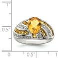 thumbnail image 2 of 925 Sterling Silver Citrine Diamond Ring Gemstone, 2 of 6