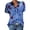Blue, variant on Yxnmud Summer For Women, Women's Short Sleeve Lapel Neck Tops With Button Flower Print Tops