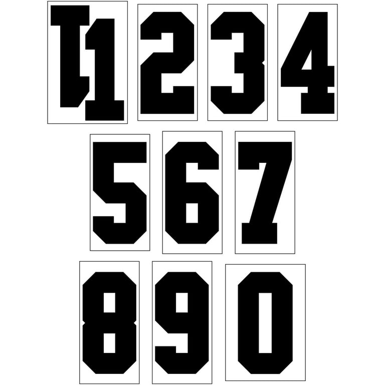 S.E.I. 8-inch Iron-on T-shirt Numbers, Varsity Number Flock Heat
