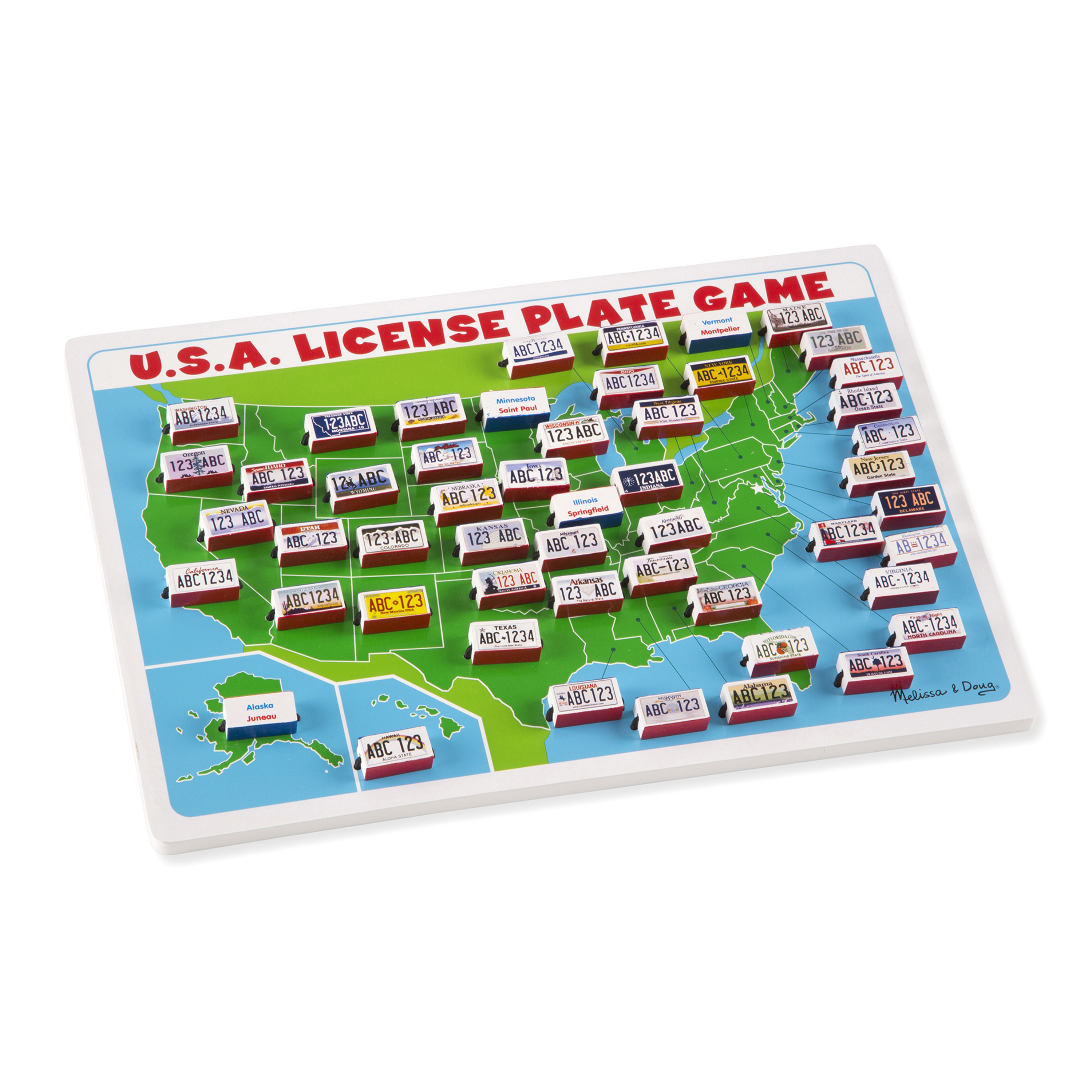 Melissa & Doug Wooden Flip to Win License Plate Game Travel Toy - image 4 of 9
