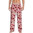 thumbnail image 2 of Goofa Rose Flowers Printed Soft Pajama Pants for Men, Wide Leg Comfy Casual Lounge Yoga Pants-Medium, 2 of 9