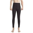thumbnail image 2 of FRSASU Men's thermal Compression Pants Fleece Lined Sports Tights Cold Weather Baselayer Winter Gear Coffee, 2 of 7