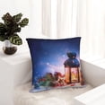 thumbnail image 5 of Wukai Lantern On Snow With Christmas Premium Polyester Fleece Pillow Covers with Hidden Zipper Closure,Luxuriously Soft and Durable-22"x22", 5 of 7