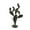 Black Solid Cactus 9" x 4" x 16", variant on 9" x 16" Black Metal Cactus Sculpture, by DecMode