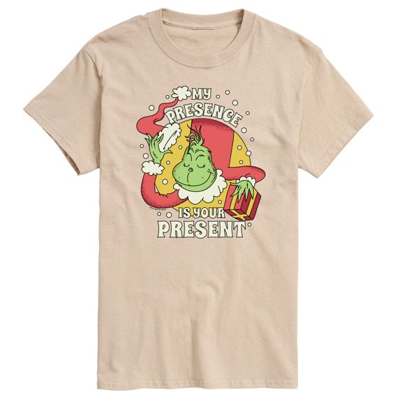 Dr. Seuss The Grinch - Christmas - Presence Is Your Present - Men's Short Sleeve Graphic T-Shirt