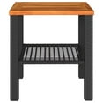 thumbnail image 2 of vidaXL Garden Table Black 40x40x42 cm Poly Rattan Acacia Wood, 2 of 5