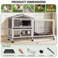 thumbnail image 5 of Aivituvin 62" Rabbit Hutch with Wheels for Outdoor & Indoor, 2-Story Bunny Cage with Pull Out Tray, Chew-Proof Ramp, Waterproof Roof, Brown, 5 of 9