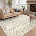 thumbnail image 1 of Washable Living Room Area Rug, 10x13 Rugs for Bedroom Extra Large Vintage Distressed Floral Non Slip Low Pile Stain Resistant Farmhouse Carpet for Dining Room Nursery Playroom, Beige, 1 of 8