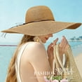 thumbnail image 4 of Floppy Big Beach Straw Hats for Women Foldable Summer Wide Brim Packable Sun Hat Womens Travel Straw Fedora Hat, 4 of 7