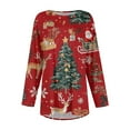 thumbnail image 4 of Christmas Plus Size Tops for Women 4x-5x Sexy V Neck Shirts Snowman Graphic T-Shirt Long Sleeve Tee Shirt Tops Dressy Casual Tunic Tops, 4 of 5