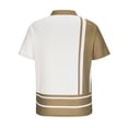 thumbnail image 5 of Miluxas Polo Shirts for Men Men Casual Solid Turndown Pullover Button Short Sleeve Blouse Tops Khaki 8(L), 5 of 6