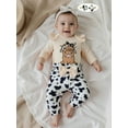 thumbnail image 5 of BemeyourBBs Newborn Baby Girl Cowgirl Outfits Western Cow Embroidery Romper Pants Bow Headband Fall Clothes Clothes, 5 of 9