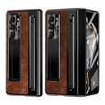 thumbnail image 2 of For Samsung Galaxy Z Fold 6 Slim Case Leather PC Kickstand Phone Cover with Tempered Glass Film - Co, 2 of 5