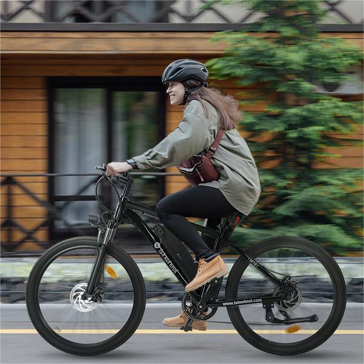 iSinwheel M10-W Electric Bike Adult 500W, 26"Commuting Electric Mountain Bike 20mph 55+ Miles, 36V Removable Battery, Professional 35-Speed, Front Fork Suspension Lightweight Electric Bicycle