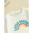 thumbnail image 5 of Bagilaanoe Brother Sister Matching Clothes Toddler Baby Girl Boy Casual Sweatshirt Long Sleeve Letter Print Pullover 3M 6M 12M 18M 24M 3T Kids Fall Loose Tee Tops, 5 of 8