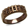thumbnail image 1 of Femmes IP Bague en Laiton avec AAA Grade CZ en Café Léger - Taille 8, 1 of 1