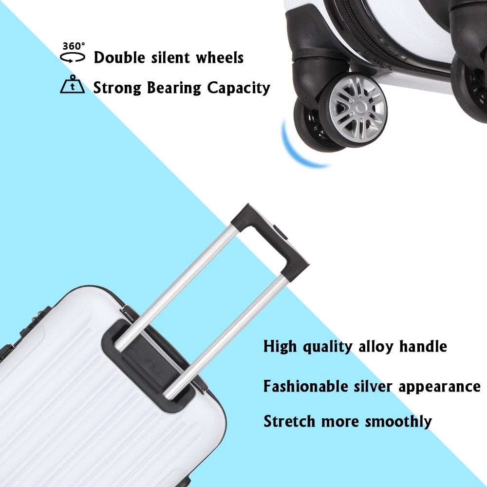 3-in-1 Multifunctional Luggage Set, Large Capacity Traveling Suitcase, White