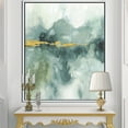 thumbnail image 2 of Designart ' Blue Watercolor Impression with Gold ' Traditional Framed Canvas, 2 of 3