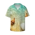thumbnail image 3 of Cauagu Starfish And Seashell On The Beach Men's Short Sleeve Button Down Hawaiian Shirt for Men Bowling Shirts Casual Summer Beach Shirt,Large, 3 of 6