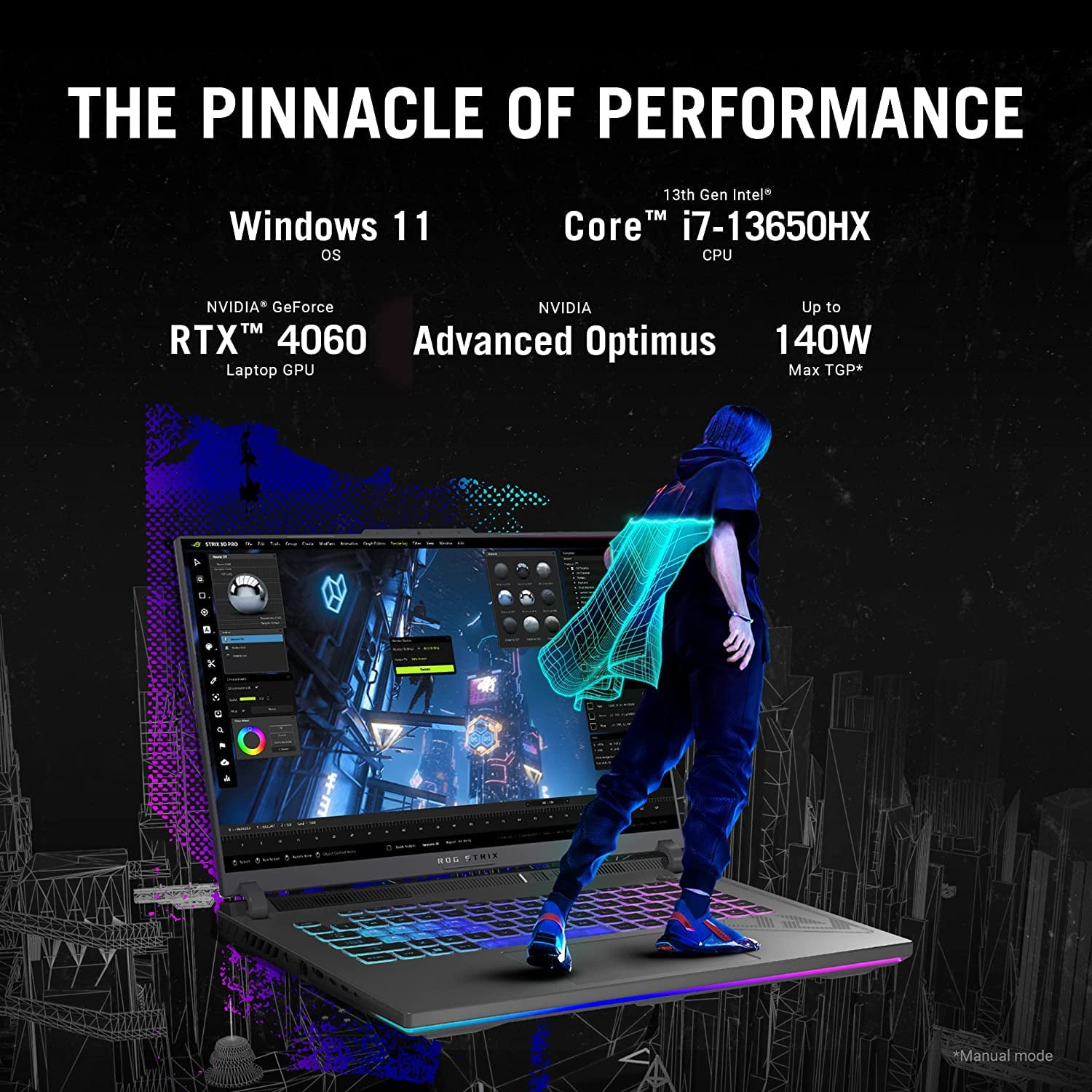 ASUS 2024 ROG Strix G16 16" 165Hz FHD+ Gaming Laptop PC 13th Intel 14-Core i7-13650HX 64GB DDR5 4TB SSD NVIDIA GeForce RTX 4060 8GB WiFi 6E RJ45 Thunderbolt4 HDMI2.1 RGB KB Windows 10 Pro w/RE USB